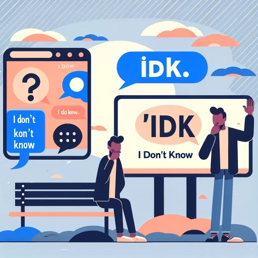 what does idk mean