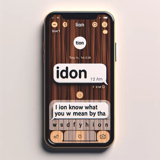 what does ion mean texting