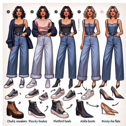 what shoes to wear with wide leg jeans