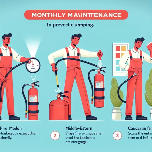 what should be done every month to prevent fire extinguisher from clumping