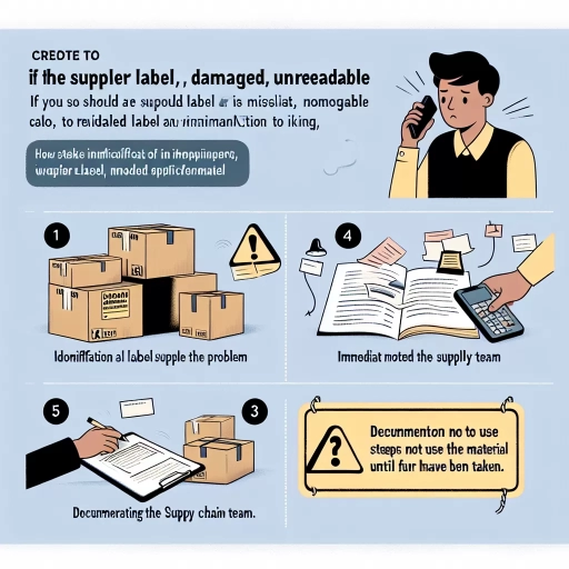 what should you do if a supplier label is missing, damaged, or unreadable?