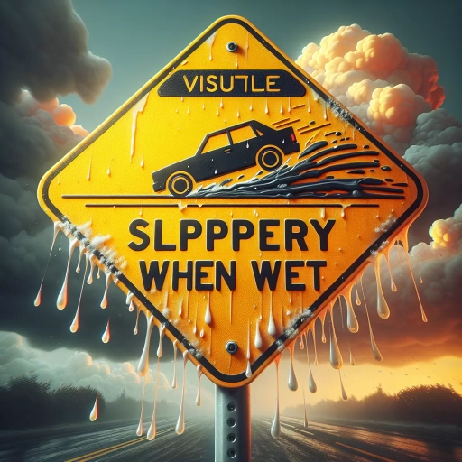 slippery when wet road sign