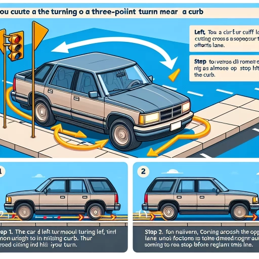 when approaching the curbs during a three point turn what do you do with your wheels?