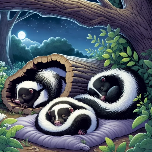 where do skunks sleep