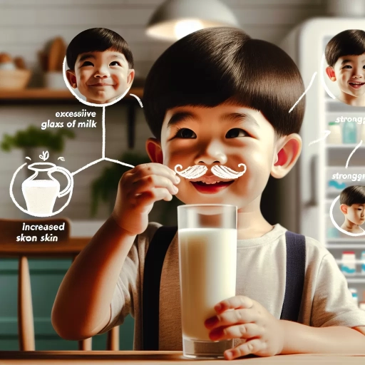 a child who drinks a lot of milk is likely to show signs of