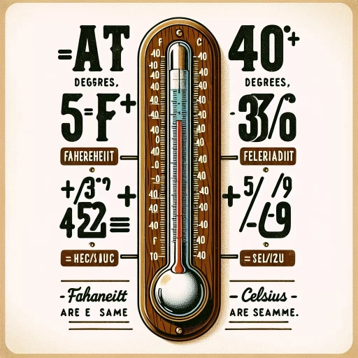 why is -40 degrees fahrenheit the same as celsius