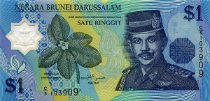 Brunei Dollar Banknote - 1 Ringgit Front Version A