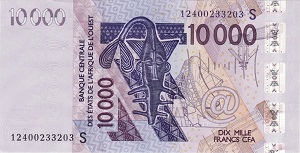 West African CFA Franc Banknote - 10000 Franc Front Version A