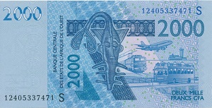 West African CFA Franc Banknote - 2000 Franc Front