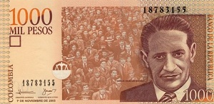 Colombian Peso Banknote - 1000 Peso Front