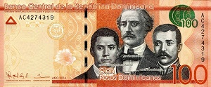 Dominican Peso Banknote - 100 Peso Front Version D