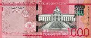 Dominican Peso Banknote - 1000 Peso Front Version E