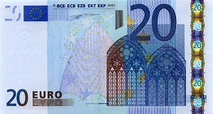 Euro Banknote - 20 Euro Front Version A