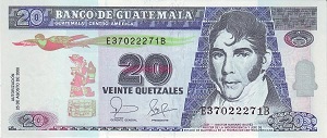 Guatemalan Quetzal Banknote - 20 Quetzal Front Version A.Jpeg