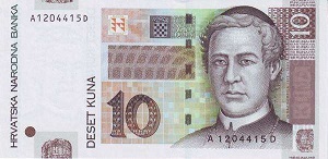 Croatian Kuna Banknote - 10 Kuna Front Version A