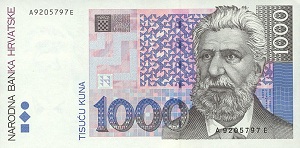 Croatian Kuna Banknote - 1000 Kuna Front