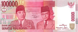 Indonesian Rupiah Banknote - 100000 Rupiah Front Version A