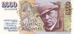 Icelandic Krona Banknote - 2000 Krona Front