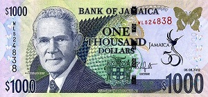 Jamaican Dollar Banknote - 1000 Dollar Front Versino B