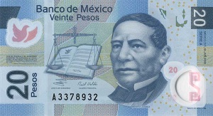 Mexican Peso Banknote - 20 Peso Front