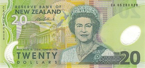 New Zealand Dollar Banknote - 20 Dollar Front Version A
