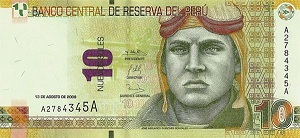 Peruvian Sol Banknote - 10 Sol Front Version A