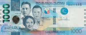Philippine Peso Banknote - 1000 Piso Front Version A