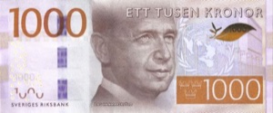 Swedish Krona Banknote - 1000 Kroner Front