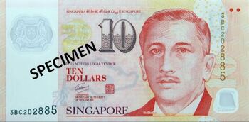 Singapore Dollar Banknote - 10 Dollar Front
