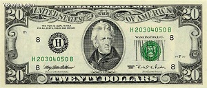 20 United States Dollar Bill