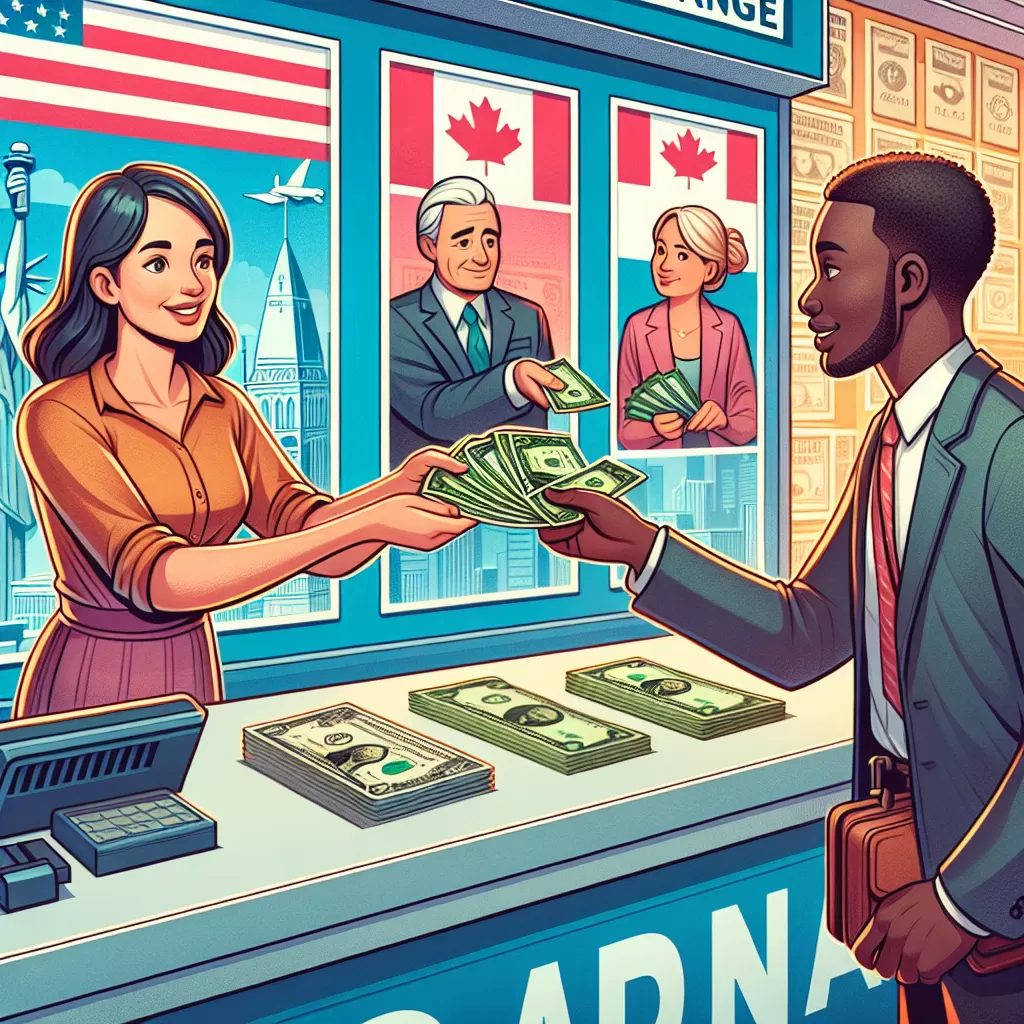 how to exchange american money to canadian