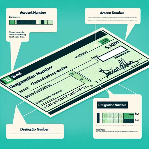 what is designation number on td cheque