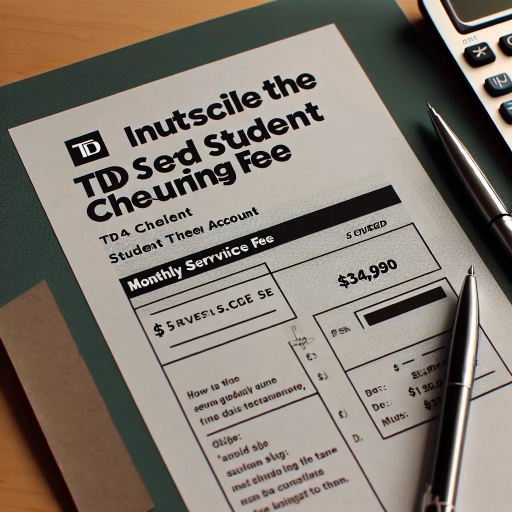 what is the monthly service fee for a td student chequing account?