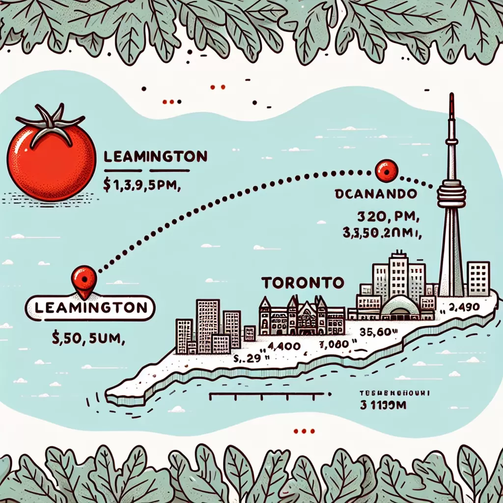 how far is leamington from toronto
