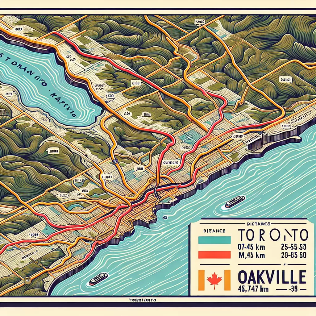 how far is oakville from toronto