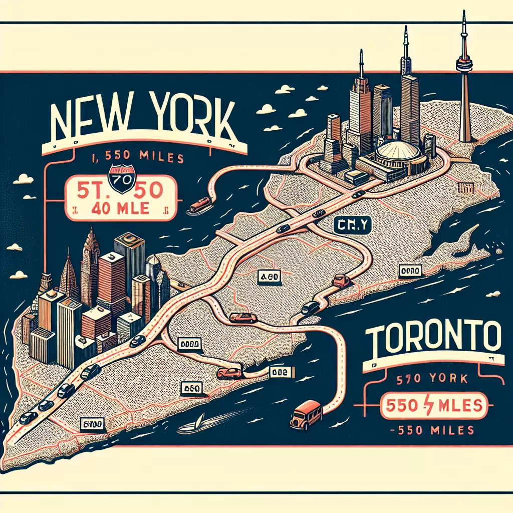how far is toronto from new york by car
