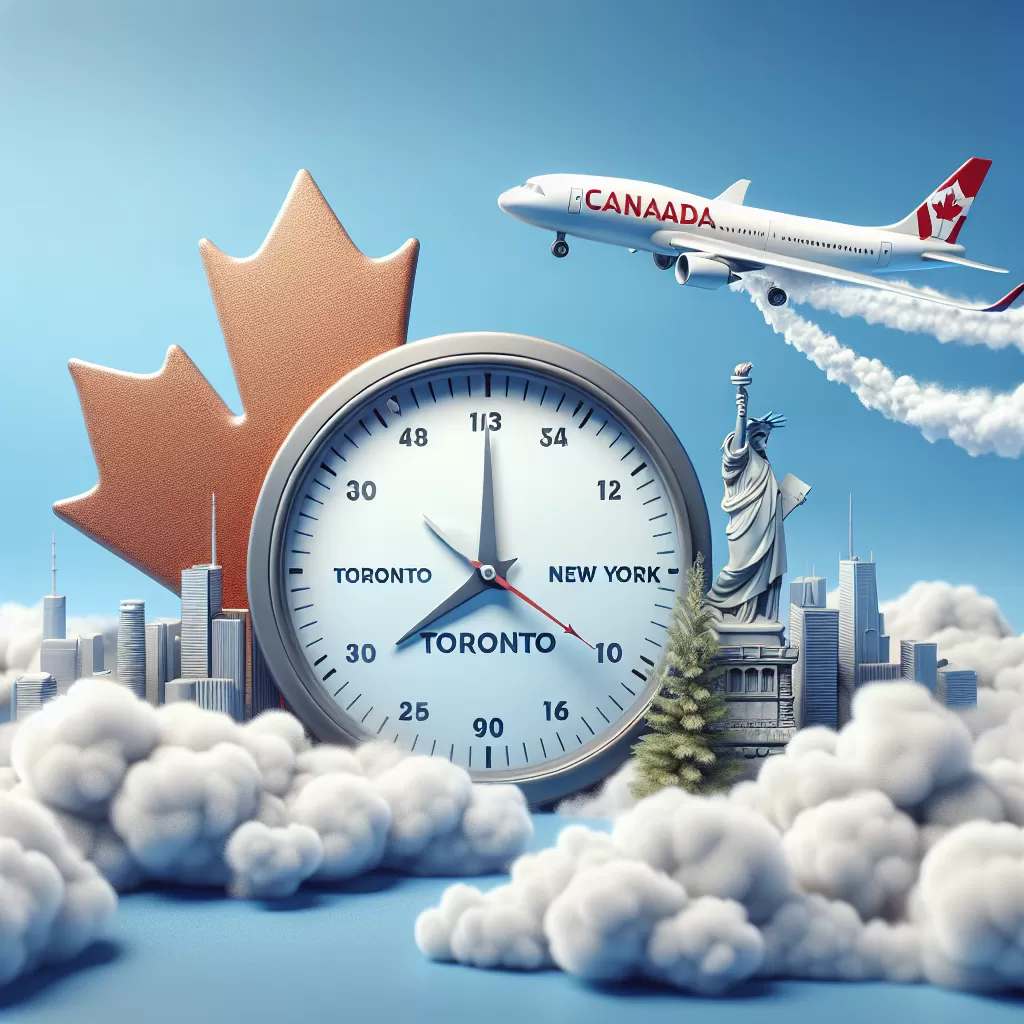how many hours flight from toronto to new york