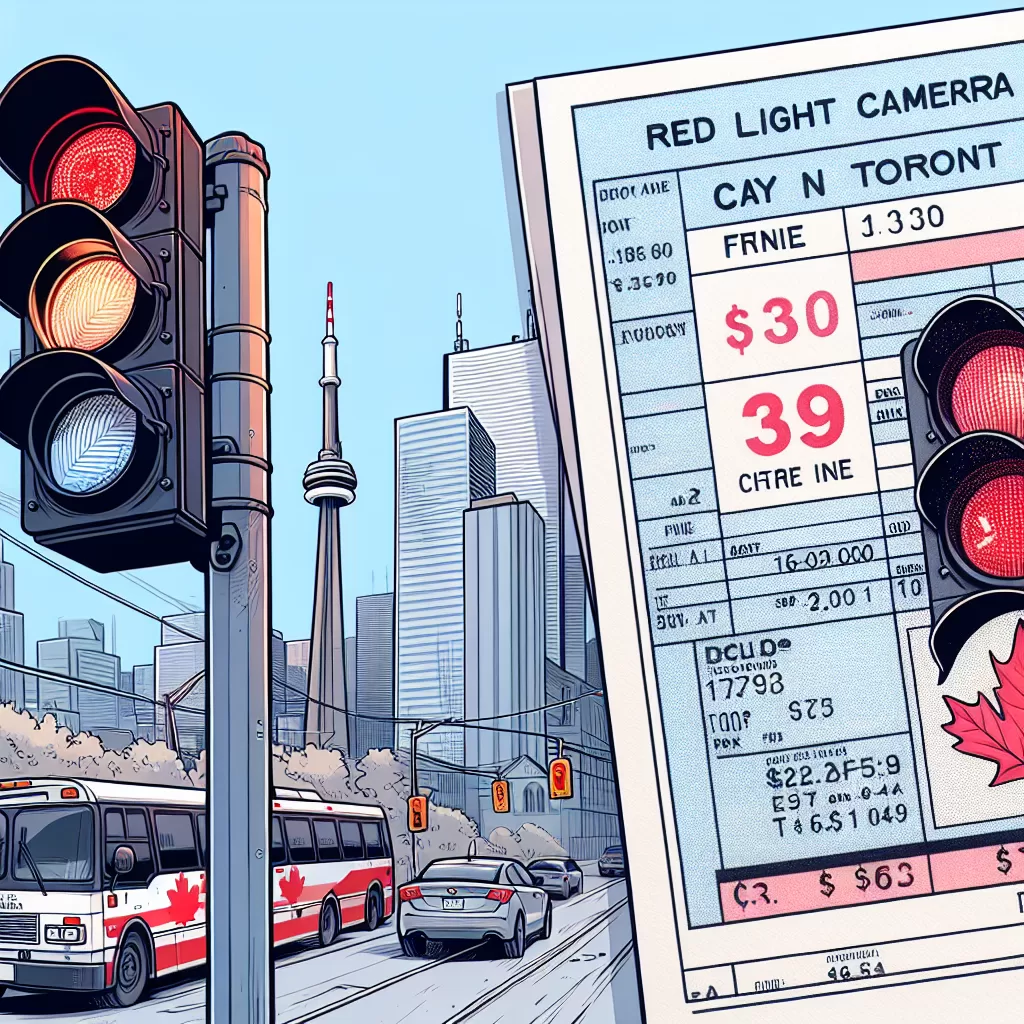 how much is a red light camera ticket toronto