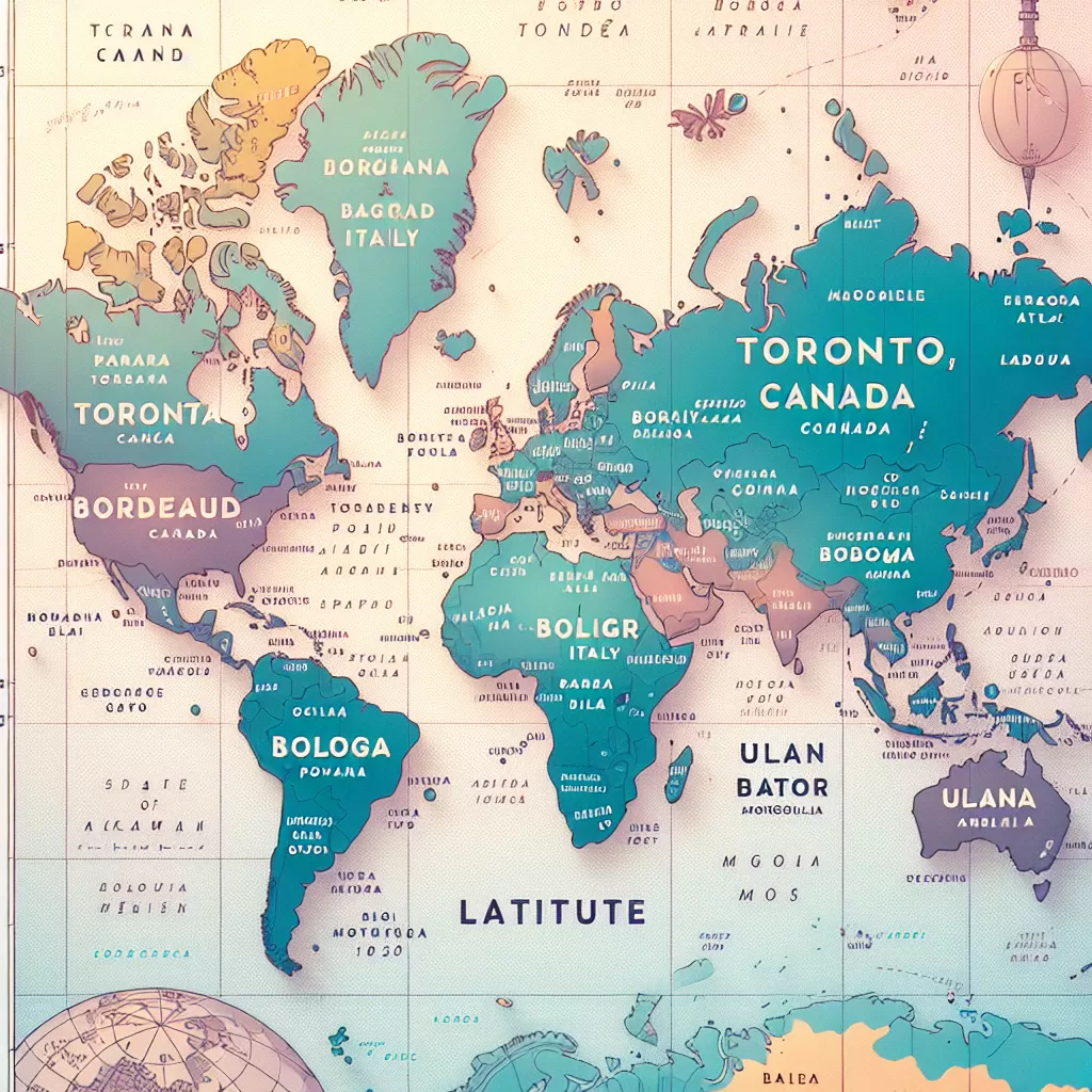 what cities are on the same latitude as toronto