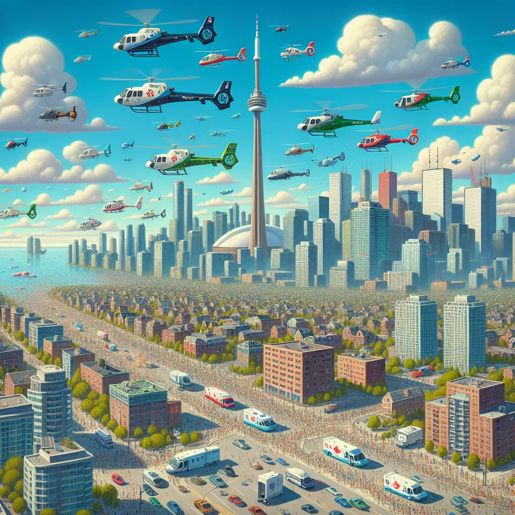 why are there so many helicopters flying around today toronto
