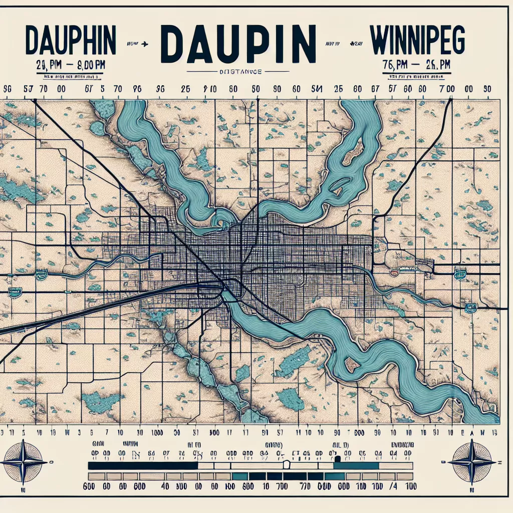 how far is dauphin from winnipeg