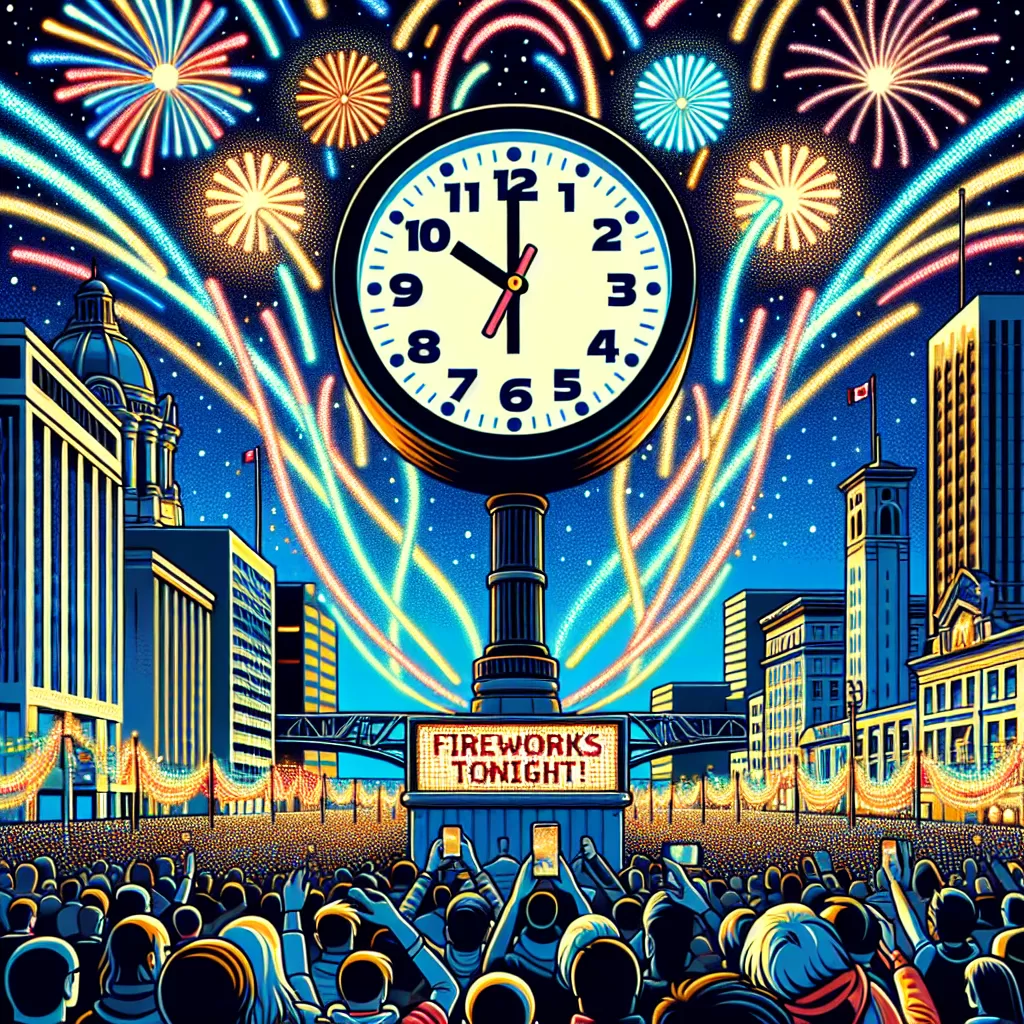 what time are the fireworks at the forks winnipeg tonight